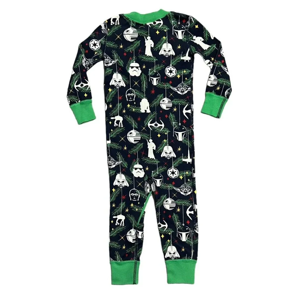 NEW Hanna Andersson Sz 85 (2Y) Star Wars Christmas Zipper Sleeper Pajamas